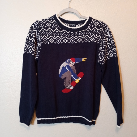 The Children's Place Blue Snowboard Sweater Kid's XL - Picture 1 of 7